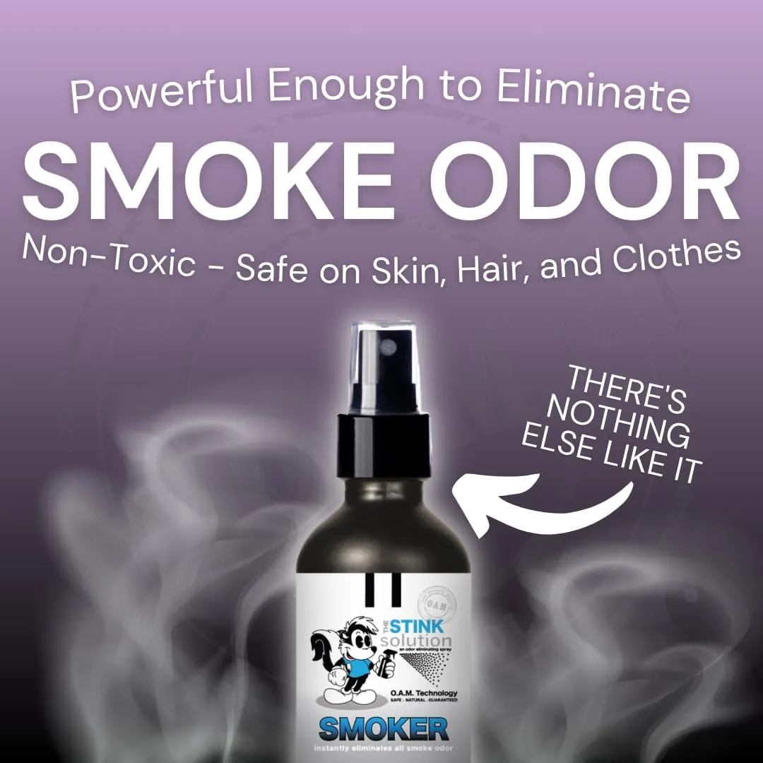 Smoke Odor Eliminator Spray - Completely Remove Smoke Smell From House, Car, Clothes, Hands, Hair, & More - Best Odor Eliminator For Smoke - Bamboo Teak (16oz) & Sky Blue (16oz)