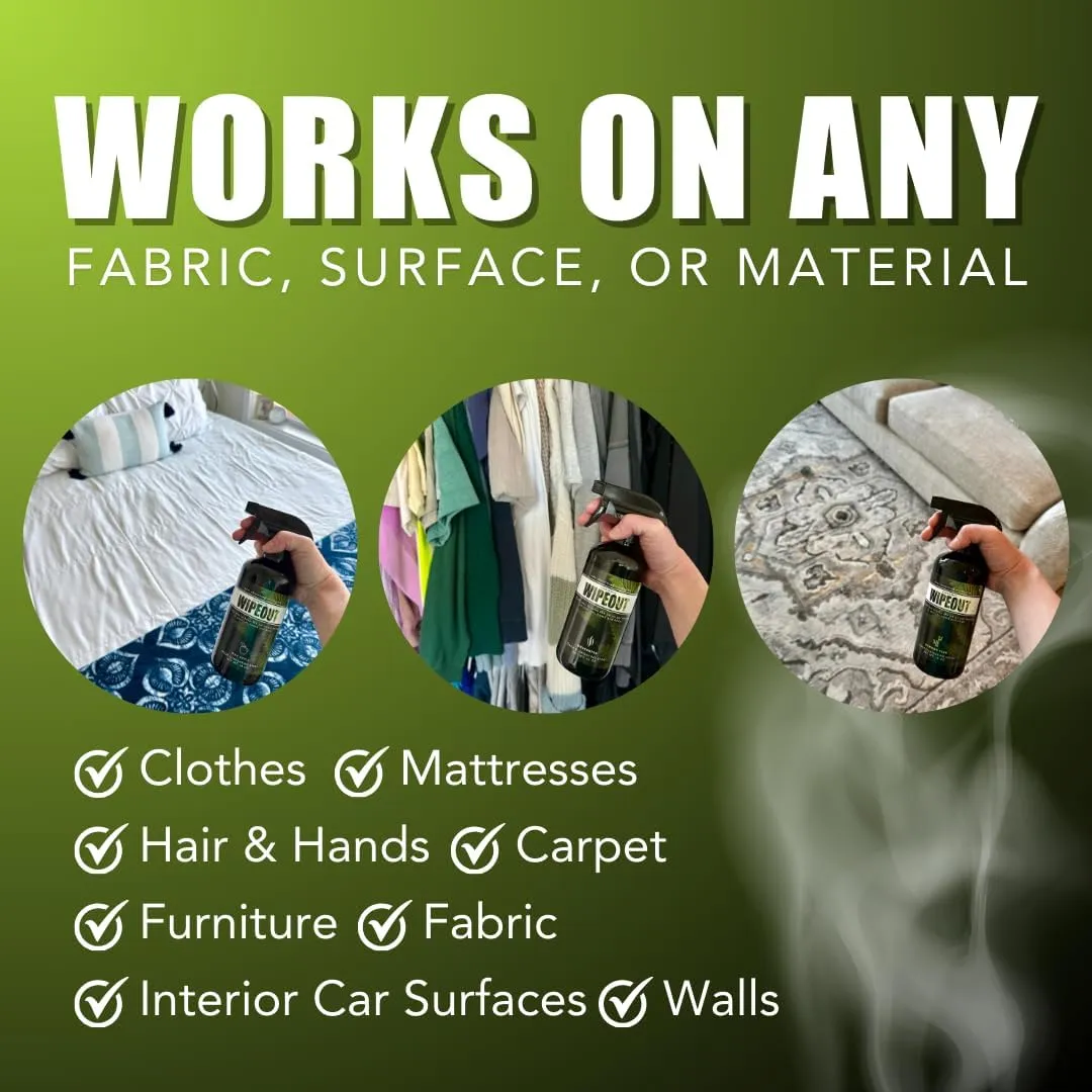 Smoke Odor Eliminator Spray For Strong Odor - Highly Effective for Deodorizing Homes, Clothes, Cars, Office, Hands, & Hair from Smoke Smells - 2 16 oz Bottles Bamboo Teak Fragrance
