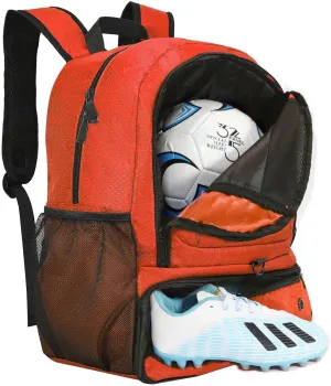 Soccer Bag, Basketball Backpack, Sports Equipment Bag with Shoes Compartment Holds Sneak, Helmet, Basketball, Football, Vollyball, Gloves