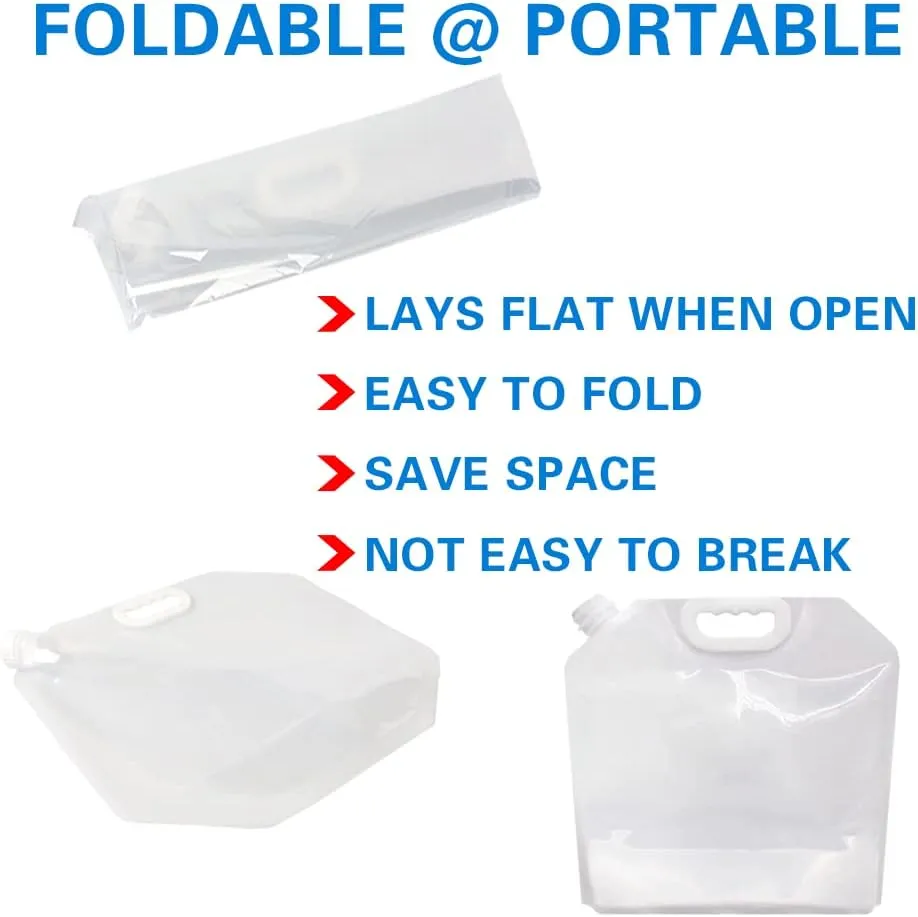 Soddeph Collapsible Water Container Bag, BPA Free Food Grade Clear Plastic Storage Jug for Sport Camping Riding Mountaineer,Freezable, Food Grade (8-pack-2.6Gal)