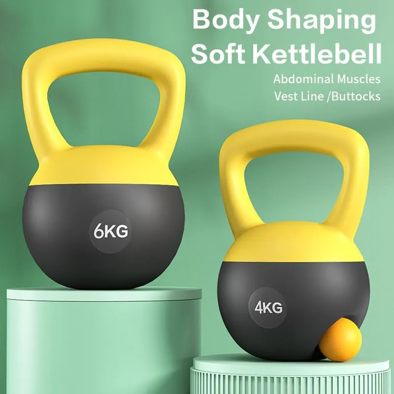 Soft Kettlebell 5lb 10lb 20lb, Strength Training Kettlebells for Womens, Kettle Bell with Iron Sand Filled, Non-Slip Handle Weights for Home Gym Workout