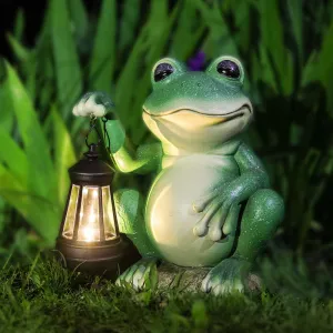 Solar Good Luck Handheld Frog Light with LED Lantern