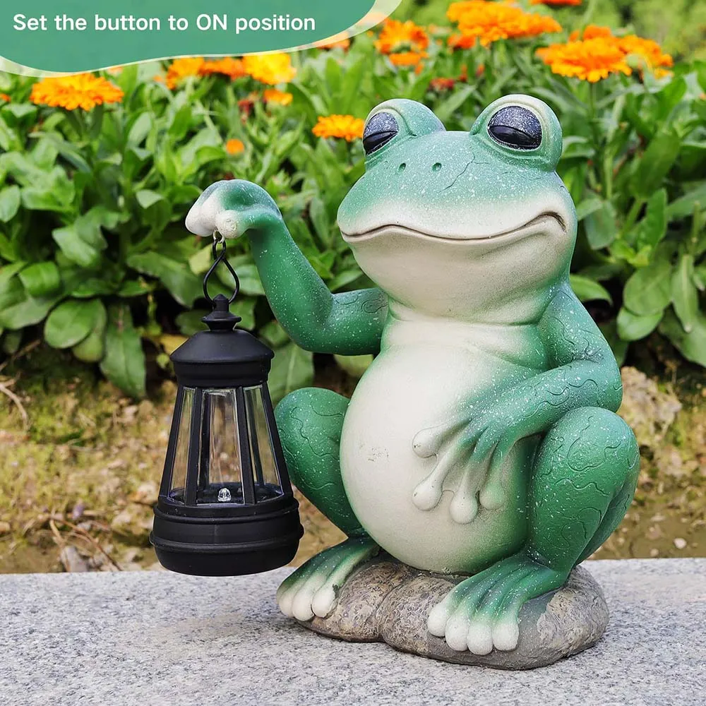 Solar Good Luck Handheld Frog Light with LED Lantern