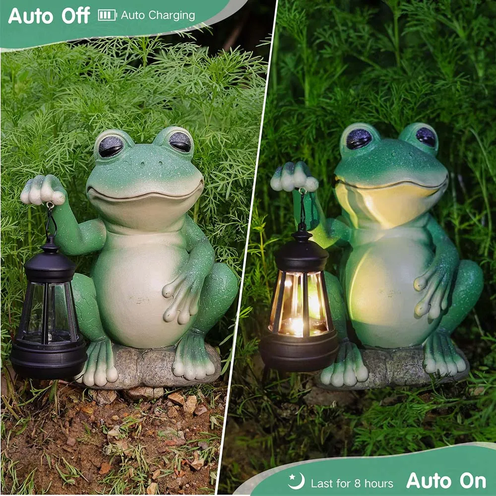 Solar Good Luck Handheld Frog Light with LED Lantern