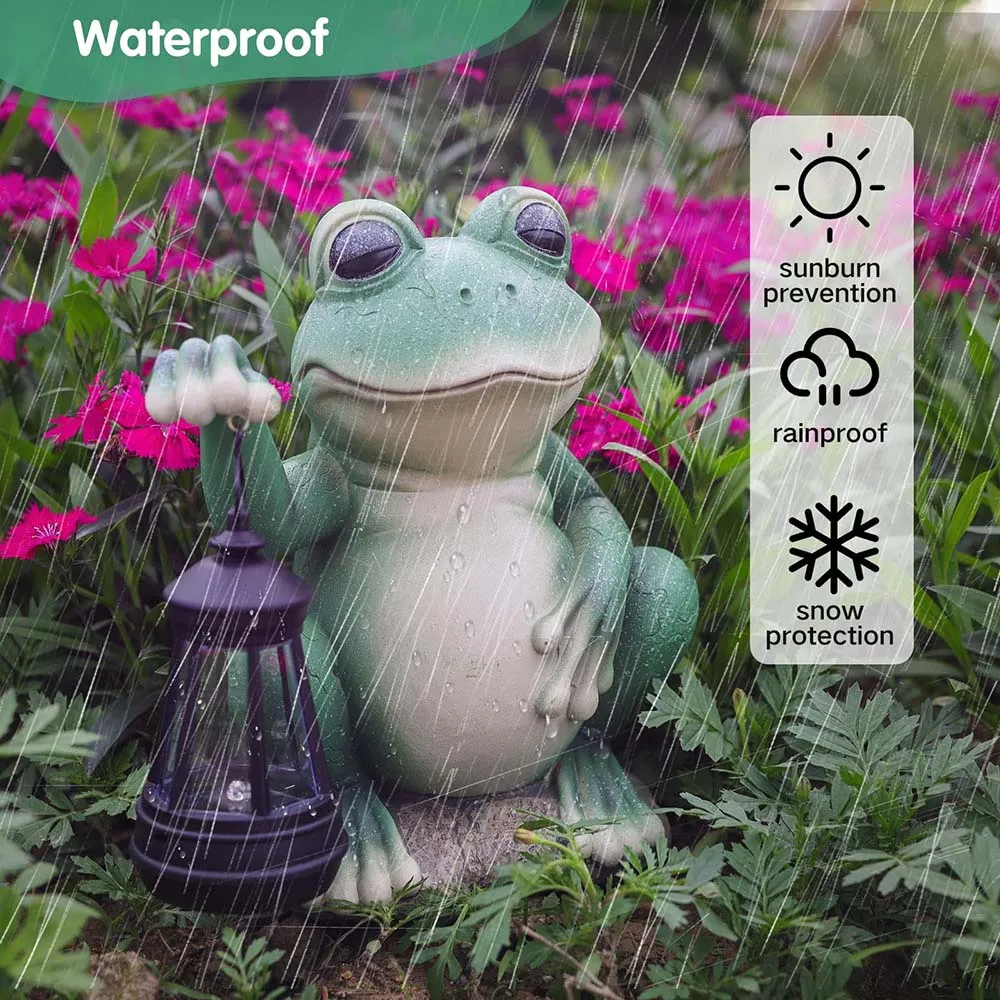 Solar Good Luck Handheld Frog Light with LED Lantern
