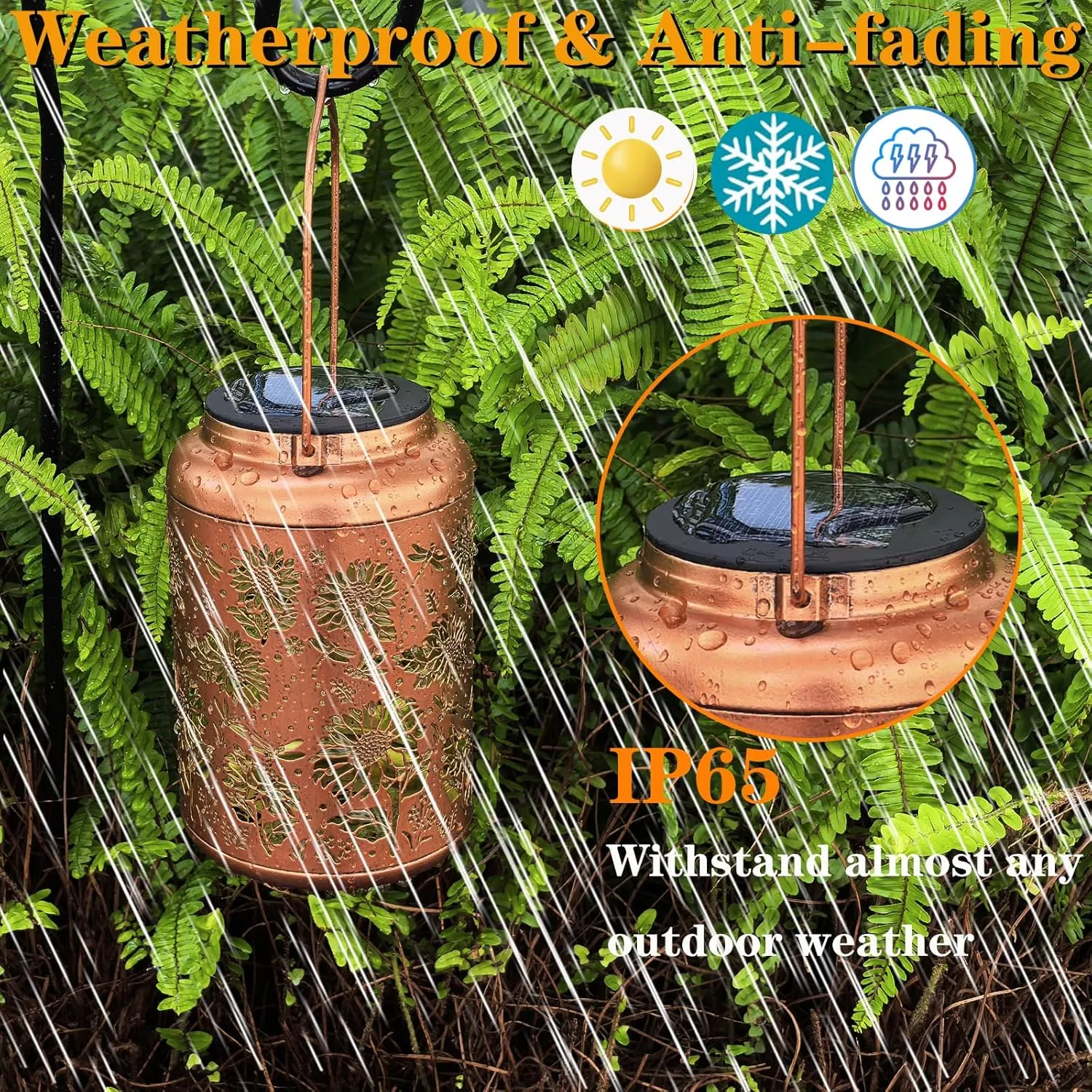 Solar Lanterns for Outside,Sunflower and Dragonfly Garden Decor Lights,Waterproof Solar Powered Hanging Lantern for Patio,Yard,Porch, Birthday Gifts for Women,Mom,Grandma,Housewarming
