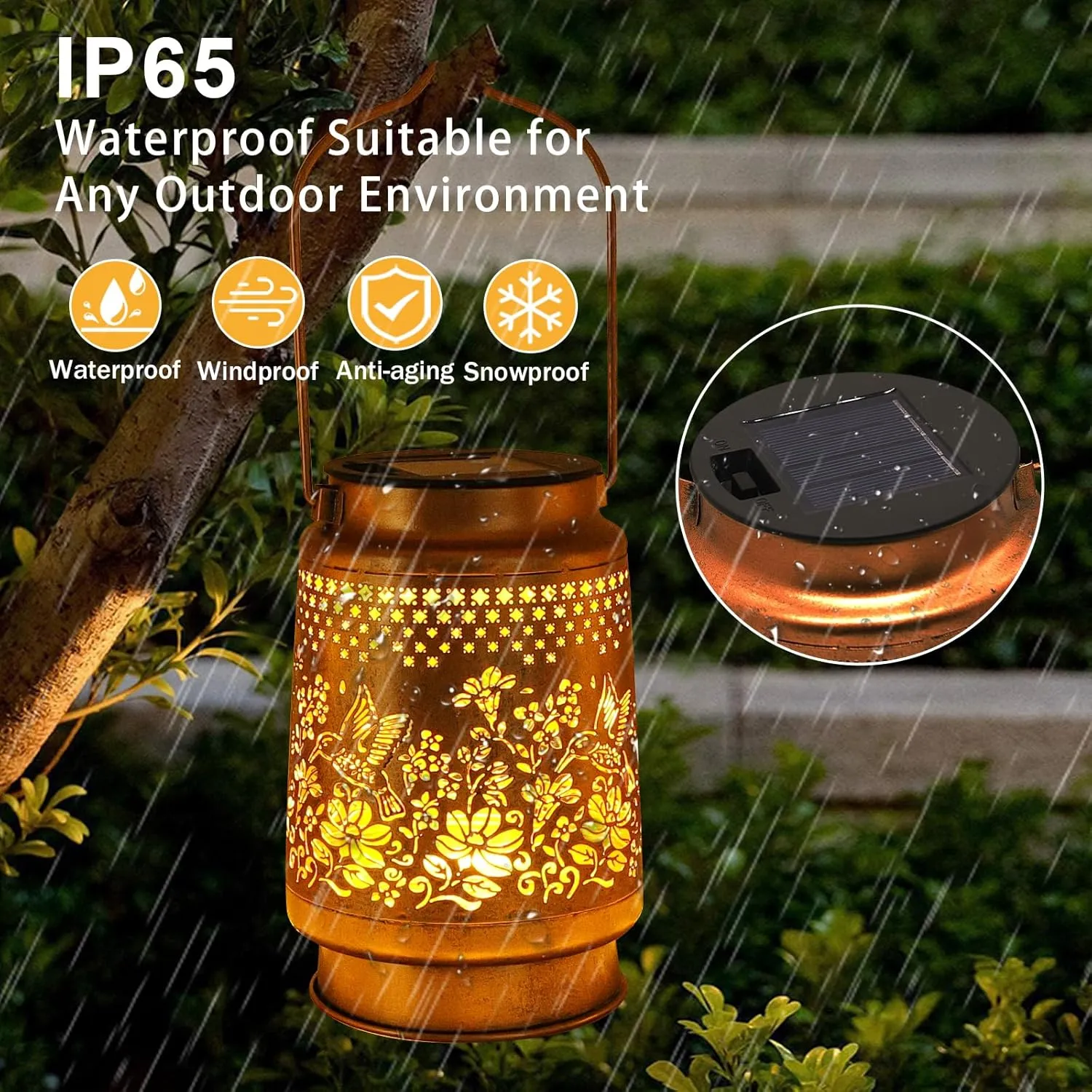 Solar Lanterns Outdoor Hummingbird Garden Decor, Mothers Day Gifts for Women Mom Grandma Birthday Metal Hanging Solar Lights Waterproof with Shepherd Hook Decoration for Garden Yard Lawn Patio Deals