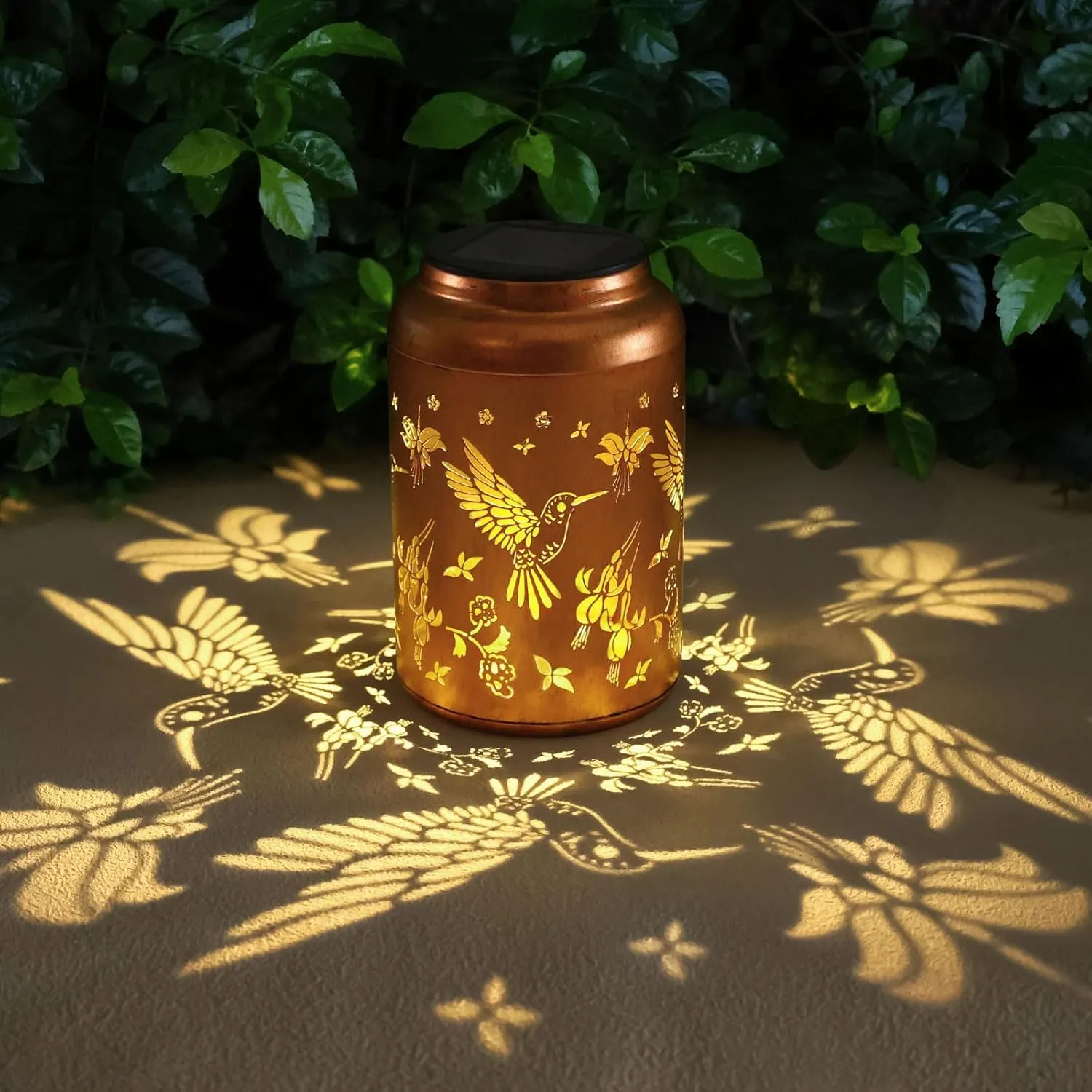 Solar Lanterns Outdoor Waterproof Hummingbird Hanging Solar Lights,Hollowed Metal Lantern Light Decorative for Garden,Patio,Yard,Lawn,Front,Porch Decor Fathers Day Gifts for Women Men Mom 2pack