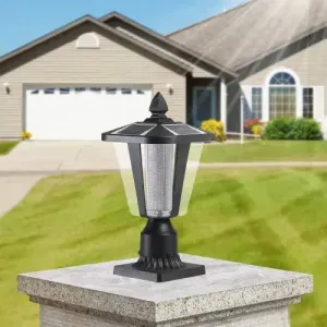 Solar Pillar Headlights With Dimmable LEDs 1-pack