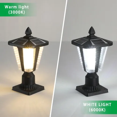 Solar Pillar Headlights With Dimmable LEDs