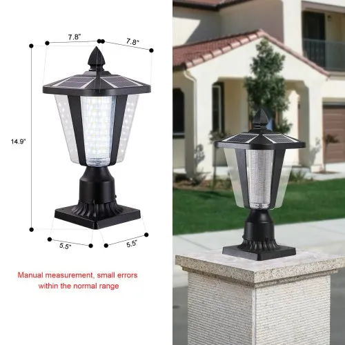 Solar Pillar Headlights With Dimmable LEDs