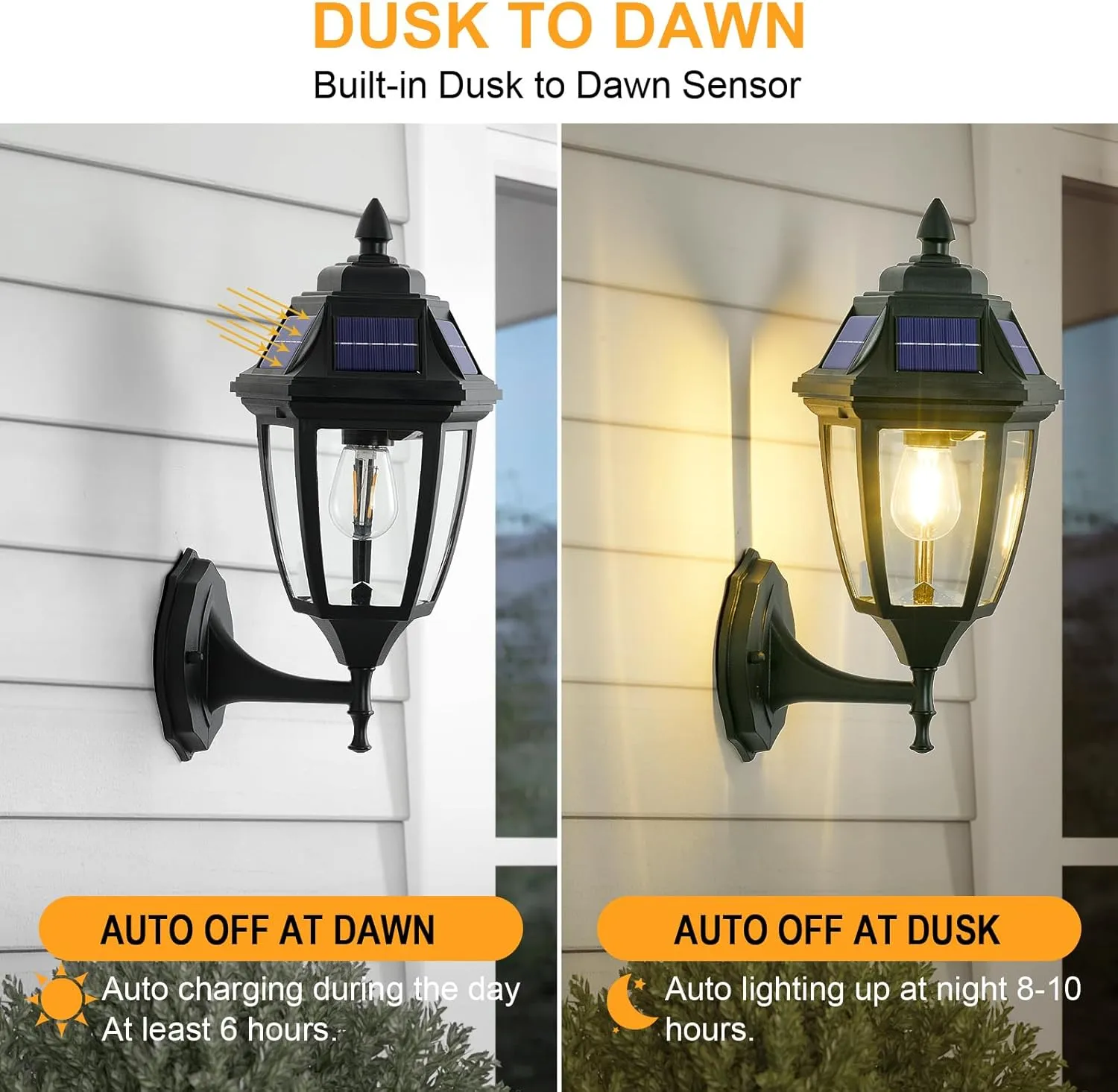 Solar Porch Lights 2 Pack, Motion Sensor Solar Sconce Lights Outdoor, Aluminum Solar Powered Outdoor Wall Lights for House Front Porch Garage