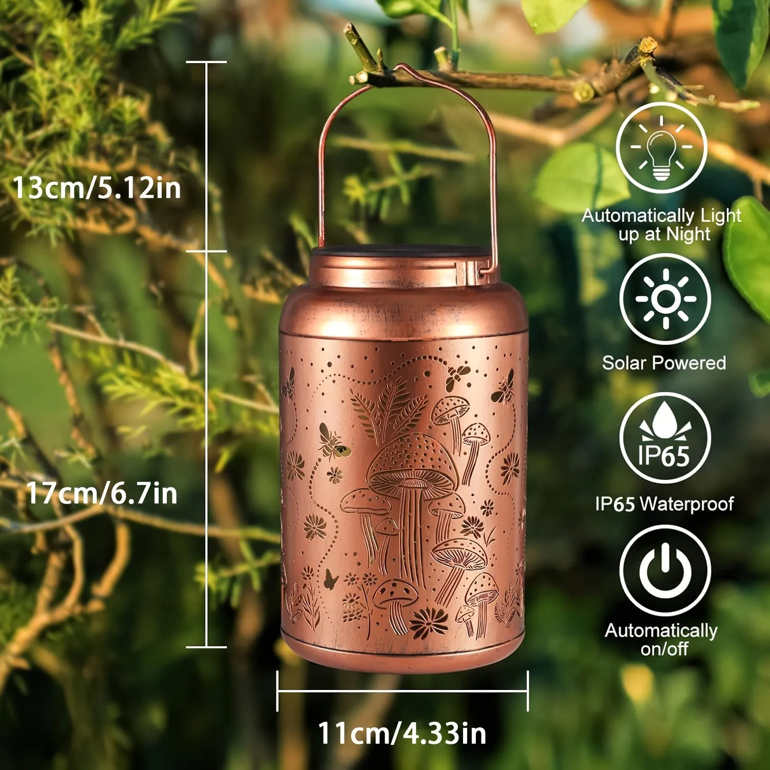 Solar-Powered Mushroom Lantern – Enchanting Outdoor Glow