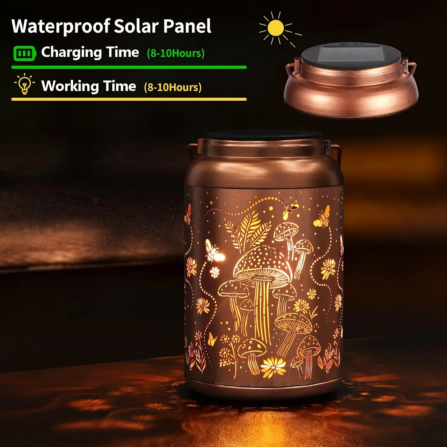 Solar-Powered Mushroom Lantern – Enchanting Outdoor Glow