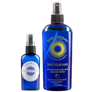 Solar Recover Detangler Spray & Leave In Conditioner 2 Pack (Full Size 8 Ounce   Travel Size 2 Ounce) - Moisturizing Frizz Control Hair Care for Dry & Damaged Hair With Vitamin E & Coconut Oil