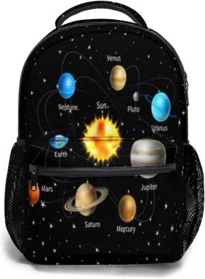 Solar System Backpack Lightweight School Bag Bookbag for Kids Girls Boys Elementary Students 1st 2nd 3rd 4th 5th Grade