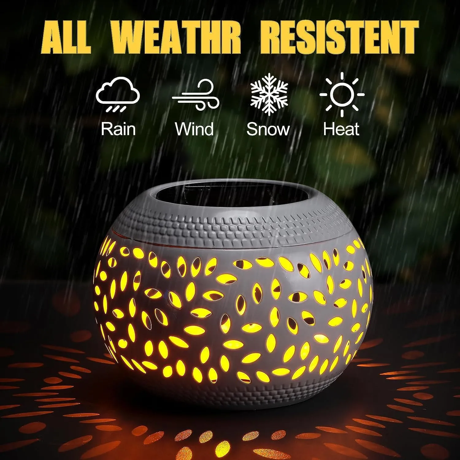 Solar Table Lanterns Outdoor Waterproof - LED Lamp White Metal Tabletop Light Solar Powered Decorative Lantern for Indoor Desk Bedroom Patio Garden Pathway Yard (1 Pack)