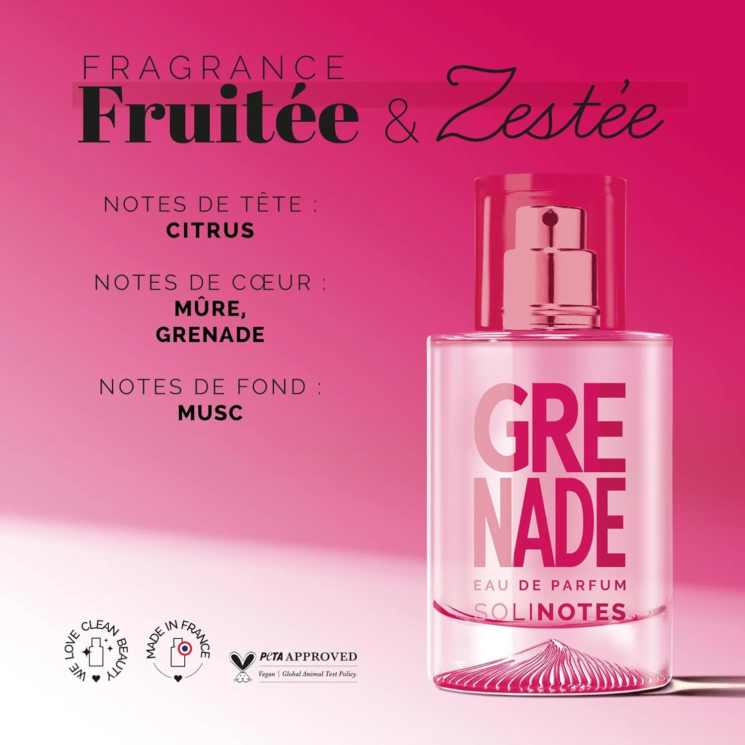 SOLINOTES Pomegranate Perfume for Women - Eau De Parfum | Delicate Floral and Soothing Scent - Made in France - Vegan - 1.7 fl.oz
