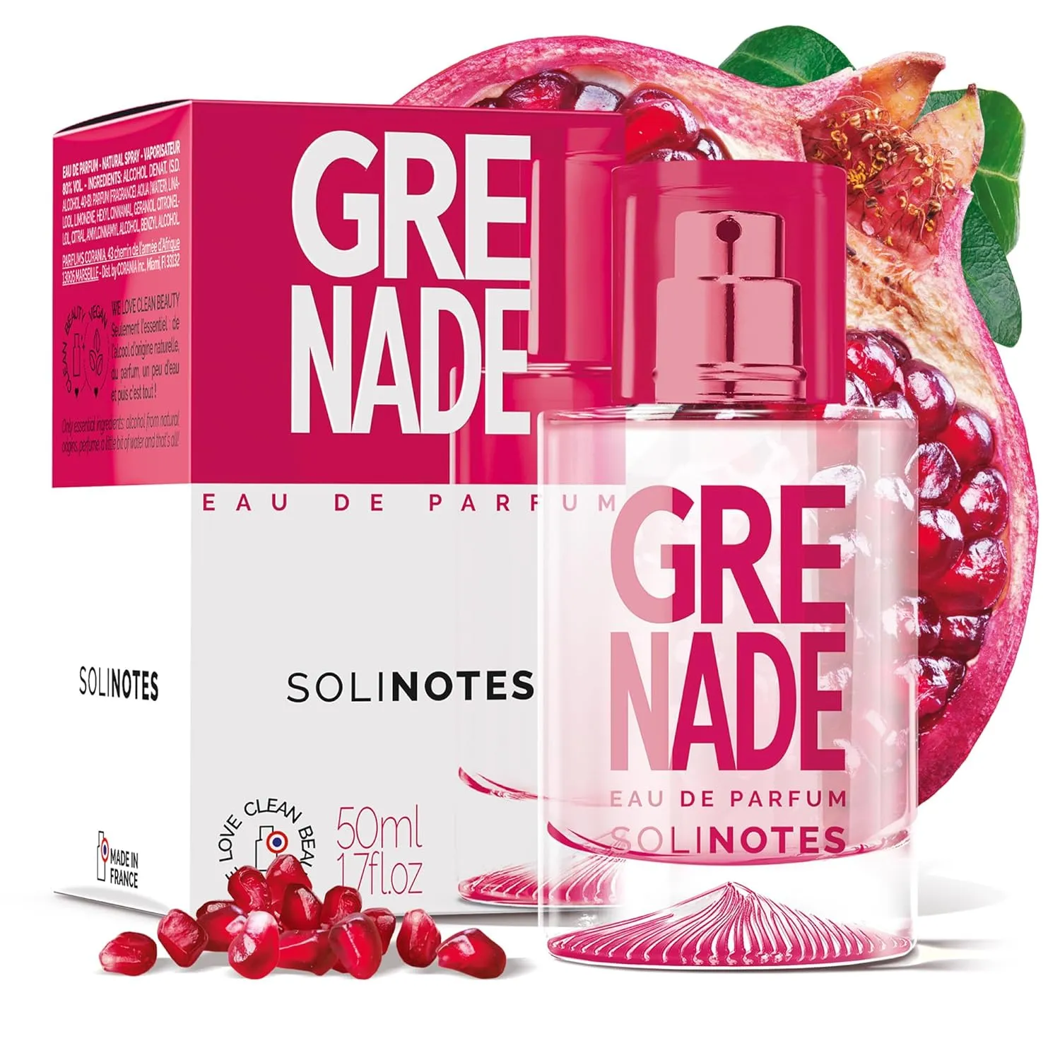 SOLINOTES Pomegranate Perfume for Women - Eau De Parfum | Delicate Floral and Soothing Scent - Made in France - Vegan - 1.7 fl.oz