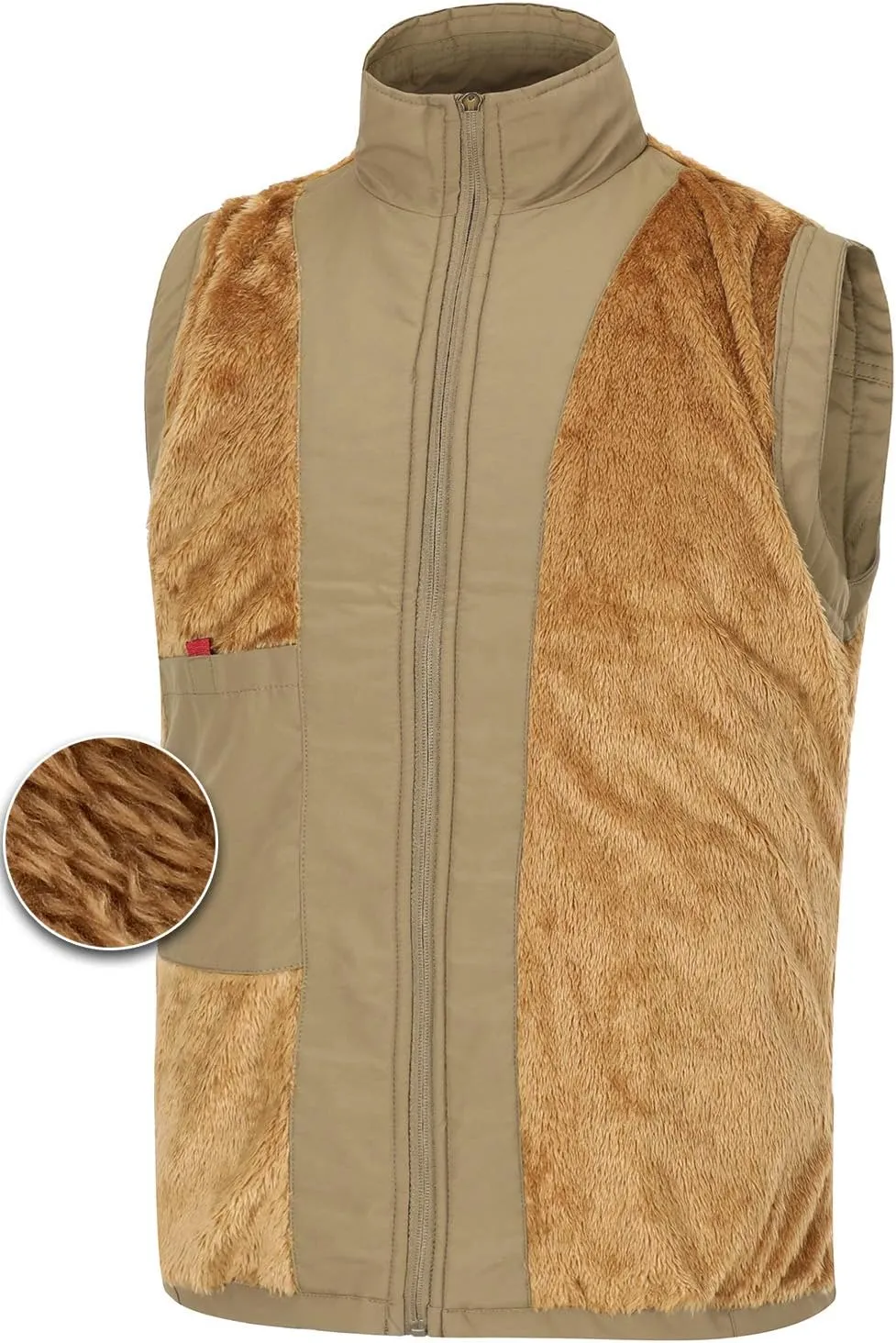 Spanye Men Outdoor Padded Puffer Vest Thick Warm Multi-Pocket Photography Fishing Jacket