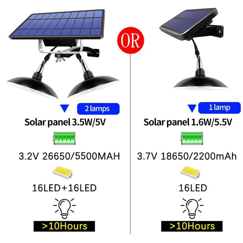 Split Solar Light Chandelier IR Remote Outdoor Solar Wall Lamp with Line Sunlight Powered Emergency Lantern for Garden Street