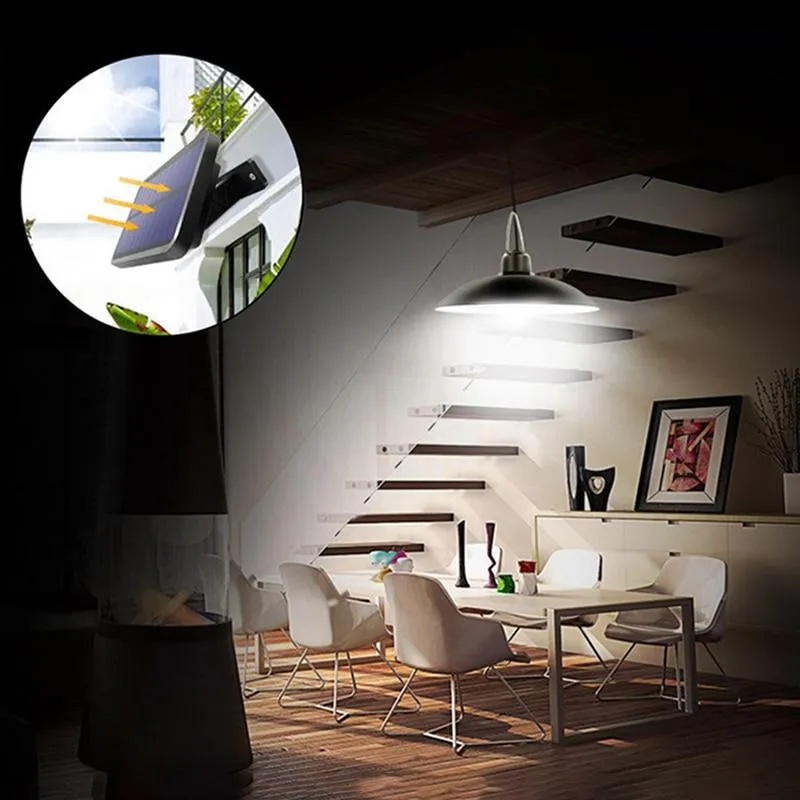 Split Solar Light Chandelier IR Remote Outdoor Solar Wall Lamp with Line Sunlight Powered Emergency Lantern for Garden Street