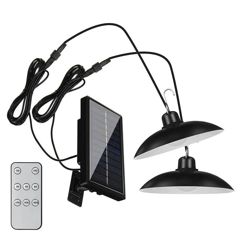Split Solar Light Chandelier IR Remote Outdoor Solar Wall Lamp with Line Sunlight Powered Emergency Lantern for Garden Street