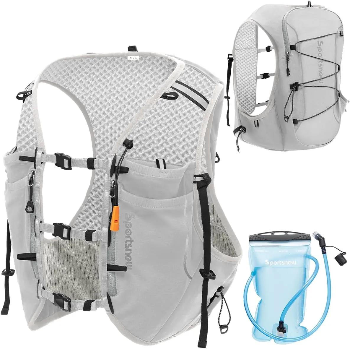 sportsnew Running Vest for Women Men, Lightweight 10L Hydration Backpack with Waterproof Phone Pocket, Breathable Pack for Hiking Trail Running Cycling Marathon