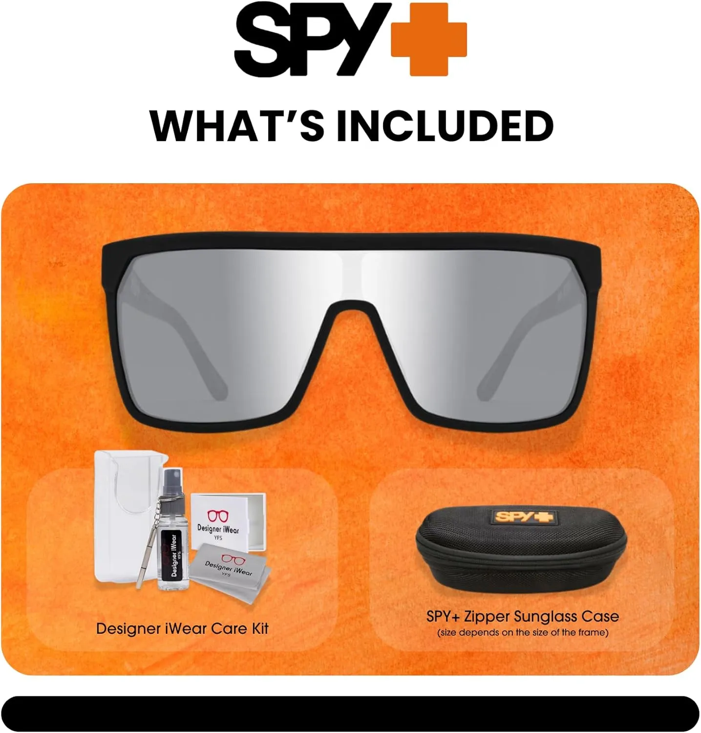 SPY FLYNN Square Sunglasses for Men   BUNDLE with Designer iWear Eyewear Kit