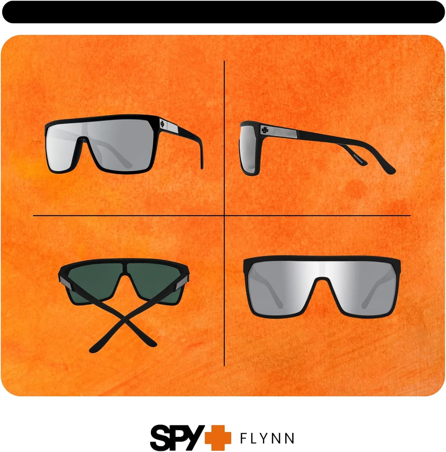 SPY FLYNN Square Sunglasses for Men   BUNDLE with Designer iWear Eyewear Kit