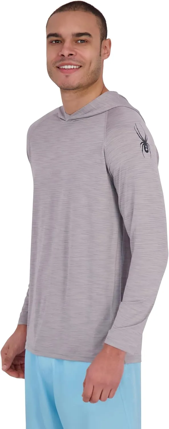 Spyder Men's Hooded Long Sleeve Rashguard – UPF 30  Quick-Dry Swim Shirt for Surfing, Hiking, Gym & Outdoor Sports