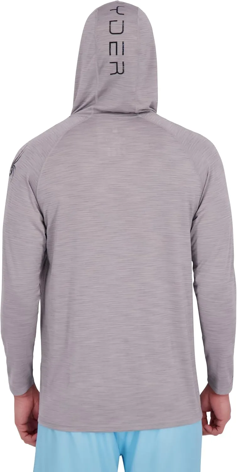 Spyder Men's Hooded Long Sleeve Rashguard – UPF 30  Quick-Dry Swim Shirt for Surfing, Hiking, Gym & Outdoor Sports