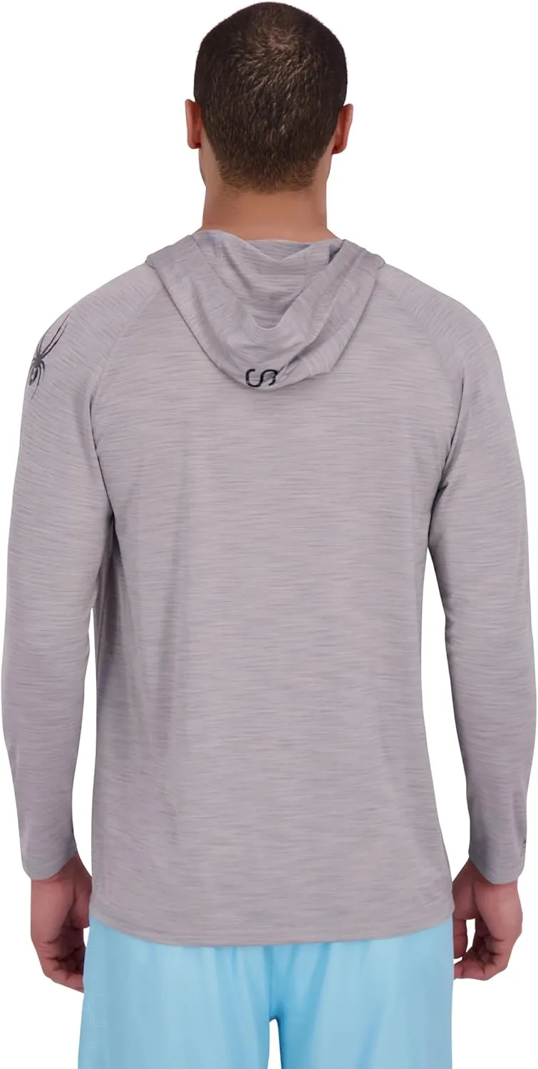 Spyder Men's Hooded Long Sleeve Rashguard – UPF 30  Quick-Dry Swim Shirt for Surfing, Hiking, Gym & Outdoor Sports