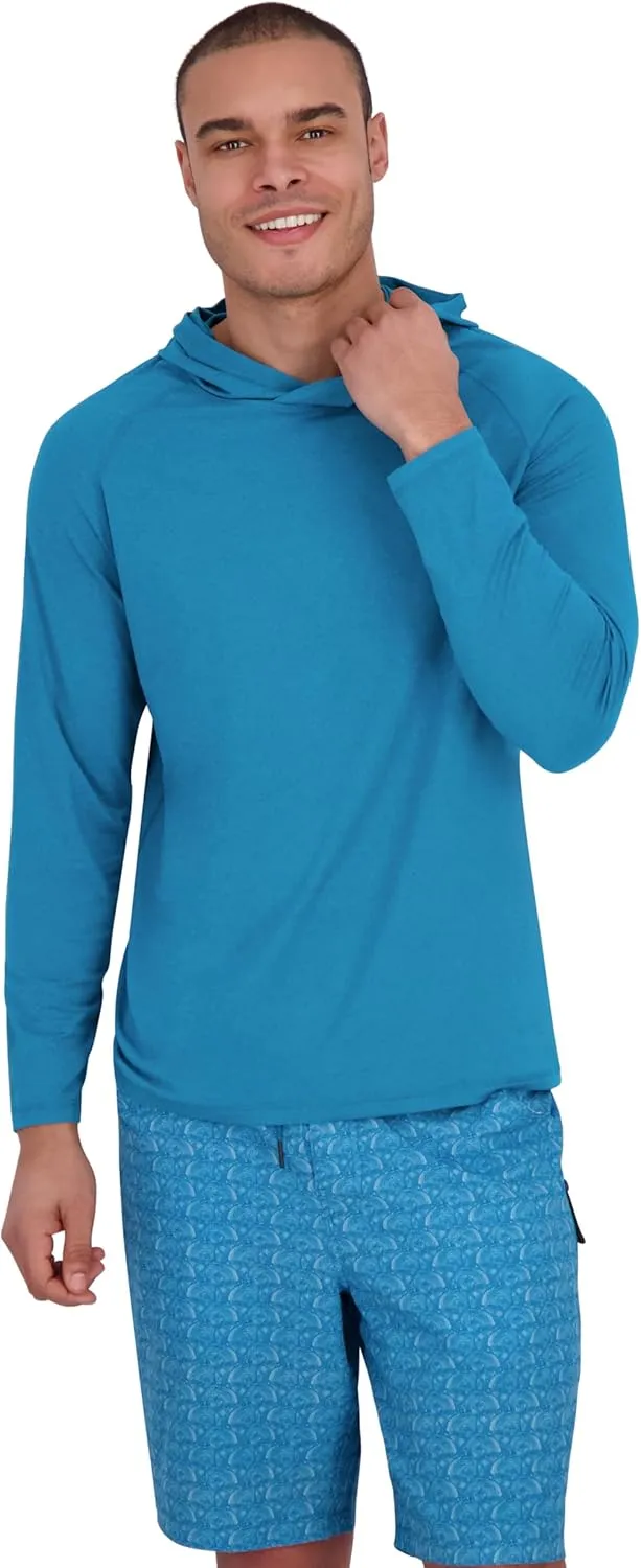 Spyder Men's Hooded Long Sleeve Rashguard – UPF 30  Quick-Dry Swim Shirt, Surfing, Hiking, Gym, Outdoor Sports
