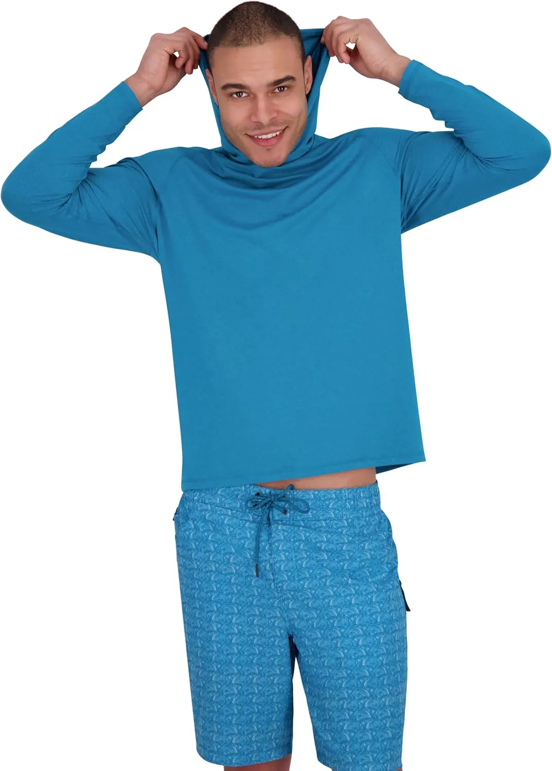Spyder Men's Hooded Long Sleeve Rashguard – UPF 30  Quick-Dry Swim Shirt, Surfing, Hiking, Gym, Outdoor Sports