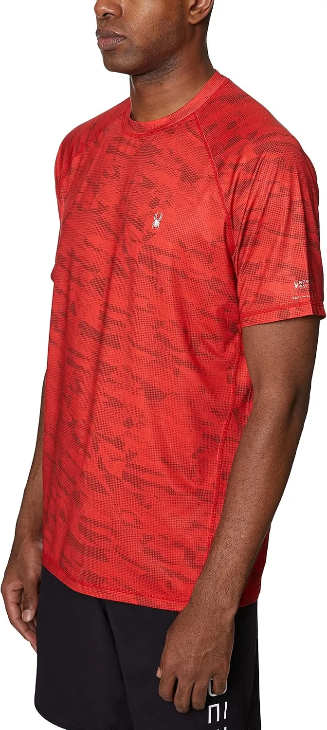 Spyder Men's Short Sleeve Rashguard – UPF , Quick-Dry, Swim Shirt, Surfing, Hiking, Workout