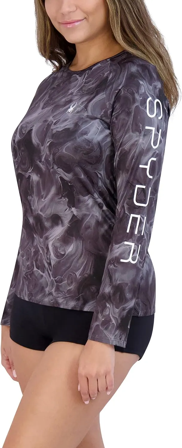 Spyder Women's Long Sleeve Rashguard – Quick-Dry, UPF , Swim Shirt, Beach, Surfing, Hiking, Gym, Yoga
