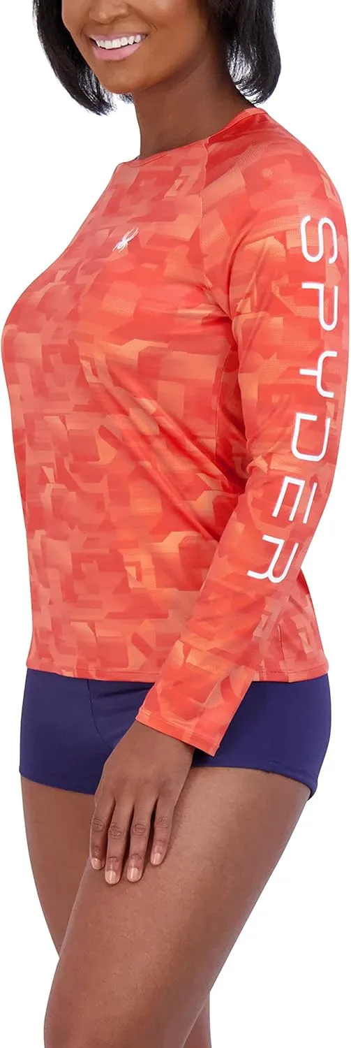 Spyder Women's Long Sleeve Rashguard – Quick-Dry, UPF , Swim Shirt, Beach, Surfing, Hiking, Gym, Yoga