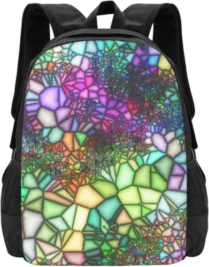 Stained Glass Mosaic Light Lightweight Packable Backpack Travel Casual Hiking Daypack Foldable Backpack For Men Women