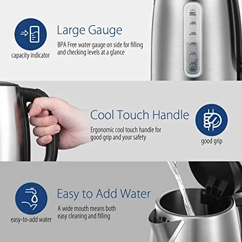 Stainless Steel Cordless Electric Kettle