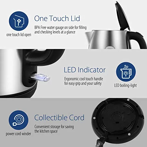 Stainless Steel Cordless Electric Kettle