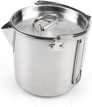 Stainless Steel Hot Water Kettle 1.2l Compact for Camping Hiking Picnic Outdoor Cooking Pot