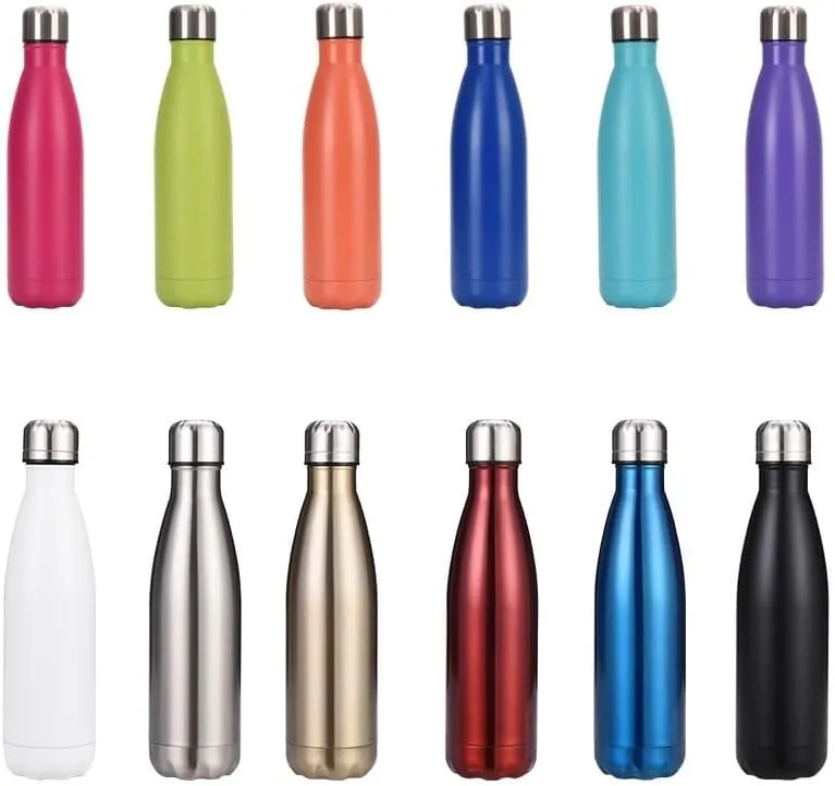 Stainless Steel Kettle 500ML, Double-layer Large-capacity Sports Water Cup Suitable For Outdoor Cycling And Home Use(Blue 1)
