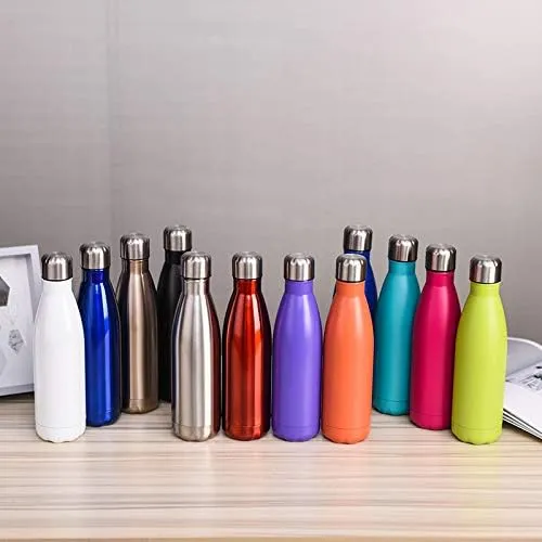 Stainless Steel Kettle 500ML, Double-layer Large-capacity Sports Water Cup Suitable For Outdoor Cycling And Home Use(Blue 2)