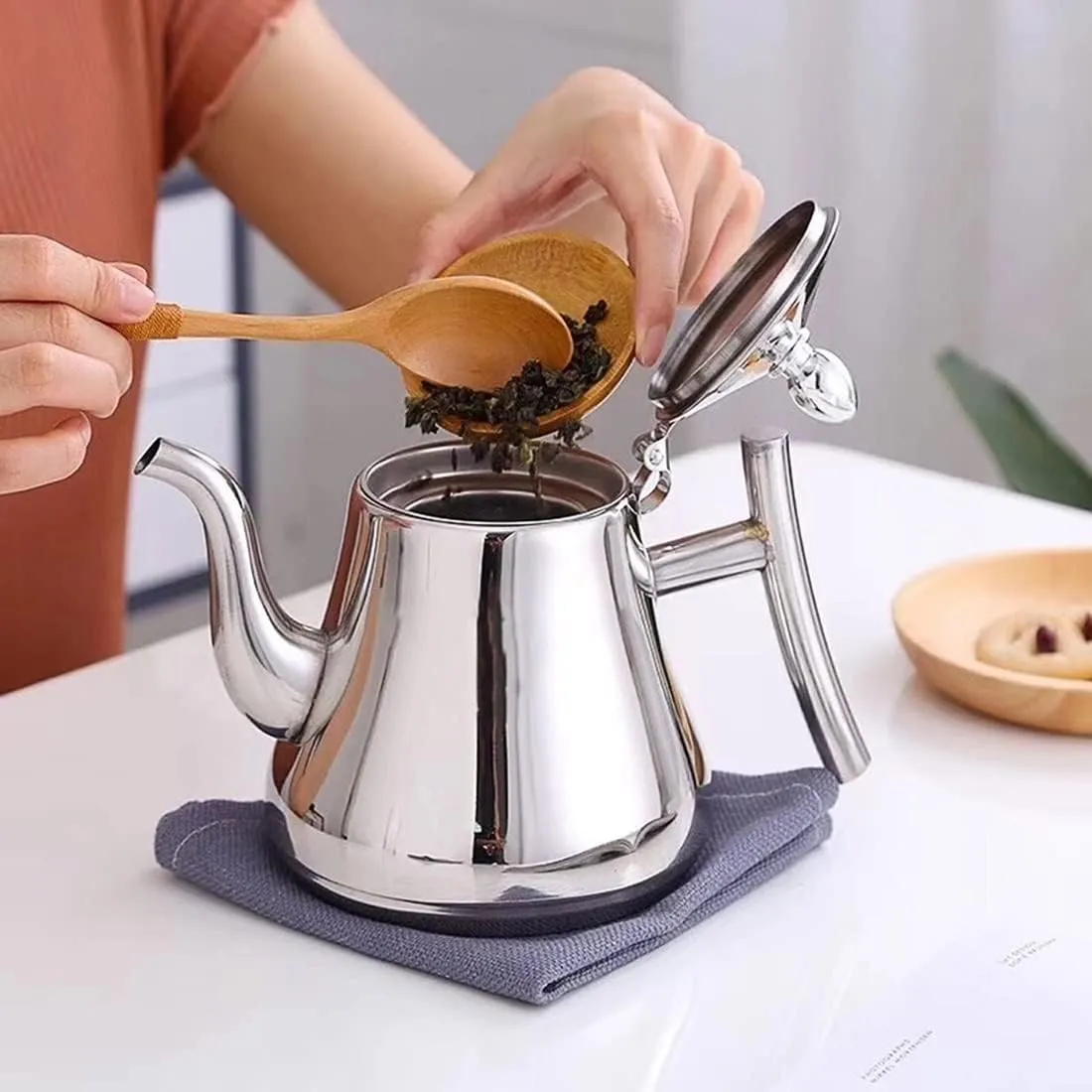 Stainless Steel Kettle with Infuser, Camping Coffee Tea Pots for Induction | Gas | Electric | Halogen |(2L)