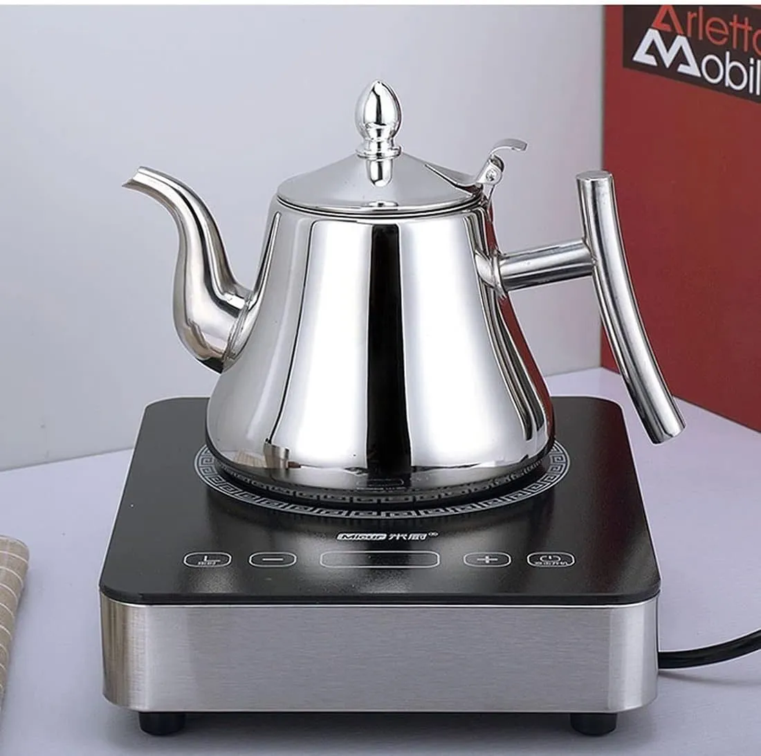 Stainless Steel Kettle with Infuser, Camping Coffee Tea Pots for Induction | Gas | Electric | Halogen |(2L)
