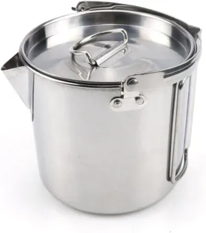 Stainless Steel Travel Kettle 1.2l Boil Water Pot Compact Hiking Cookware Camping Soup Pot