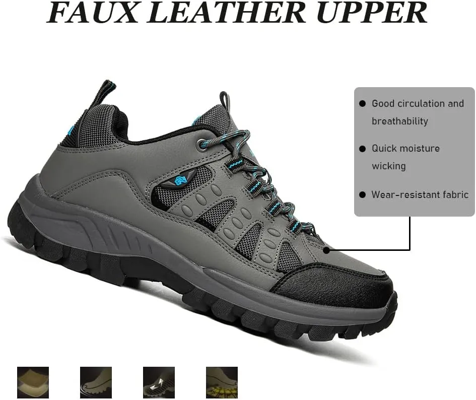 Succttssful Mens Hiking Shoes Waterproof Lightweight Outdoor Low-Top Climbing Shoes for Trekking Training Mountaineer Camping Trail