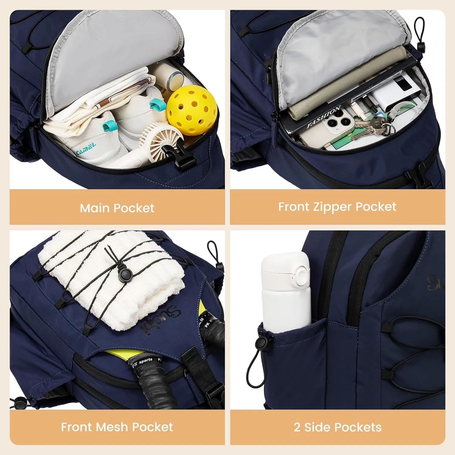 Sucipi Pickleball Backpack for Women - Lightweight Sling Bag for Pickleball and Padel Lovers
