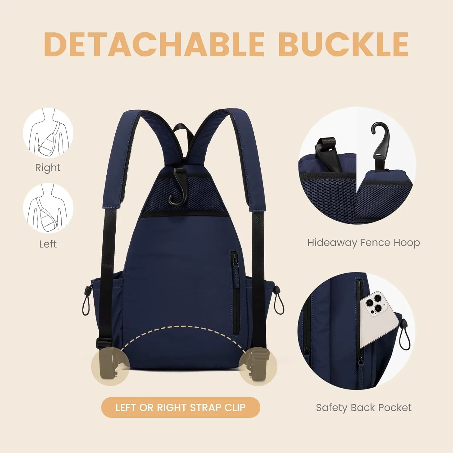 Sucipi Pickleball Backpack for Women - Lightweight Sling Bag for Pickleball and Padel Lovers